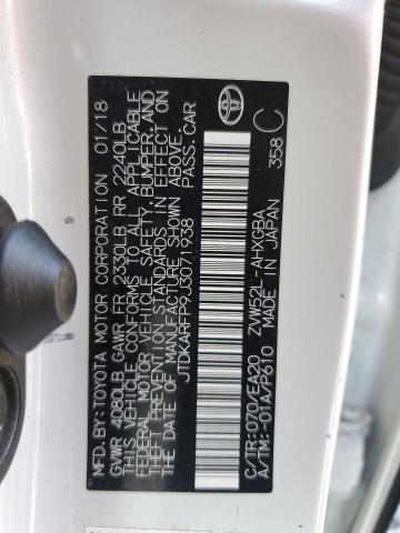 JTDKARFP9J3071938 - 2018 TOYOTA PRIUS PRIM Weiß Foto 12