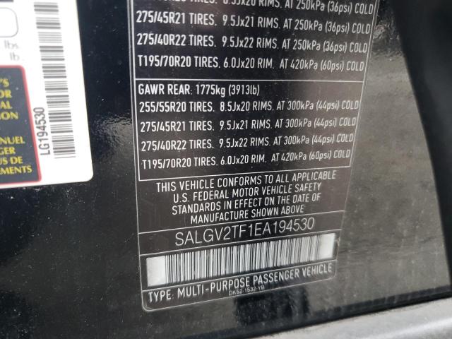 SALGV2TF1EA194530 - 2014 LAND ROVER RANGE ROVE AUTOBIOGRAPHY BLACK photo 13