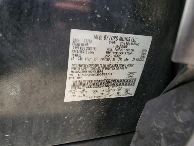 1FM5K8D8XEGB28111 - 2014 FORD EXPLORER XLT BLACK photo 13