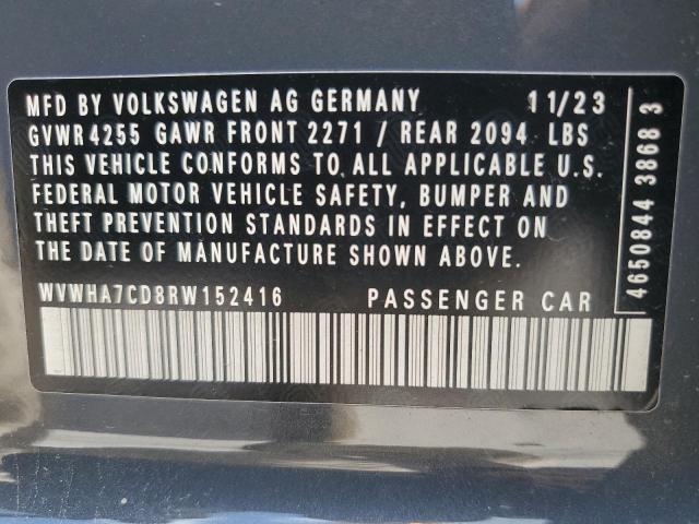 WVWHA7CD8RW152416 - 2024 VOLKSWAGEN GTI S ნაცრისფერი ფოტო 13