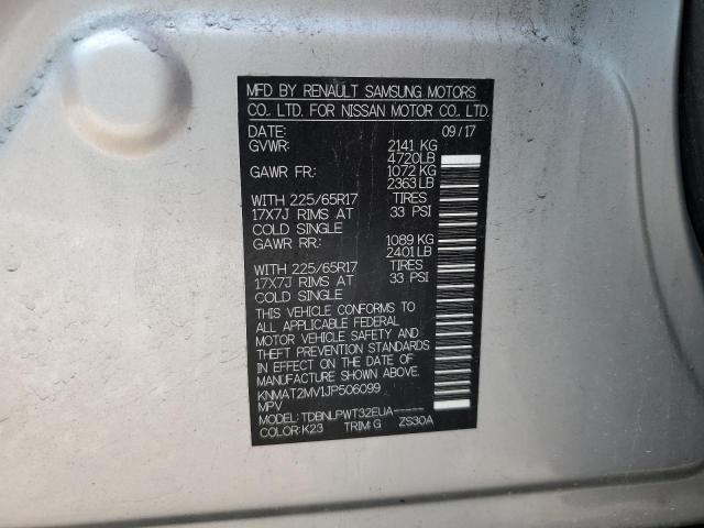 KNMAT2MV1JP506099 - 2018 NISSAN ROGUE S SILVER photo 13