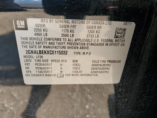 2GNALBEKXC6115032 - 2012 CHEVROLET EQUINOX LS BLACK photo 13