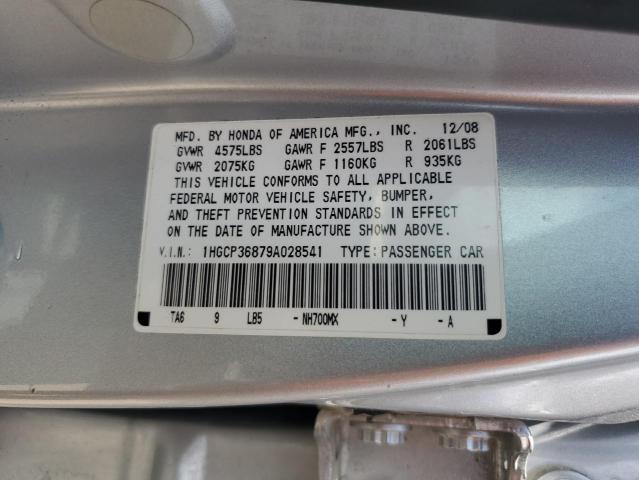 1HGCP36879A028541 - 2009 HONDA ACCORD EXL SILVER photo 12