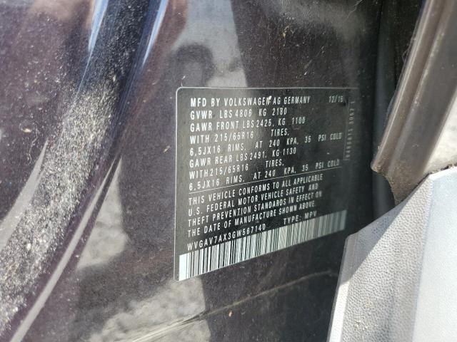 WVGAV7AX3GW567140 - 2016 VOLKSWAGEN TIGUAN S GRAY photo 13