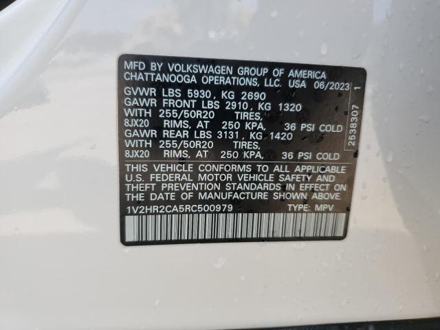1V2HR2CA5RC500979 - 2024 VOLKSWAGEN ATLAS SE Белый фото 14