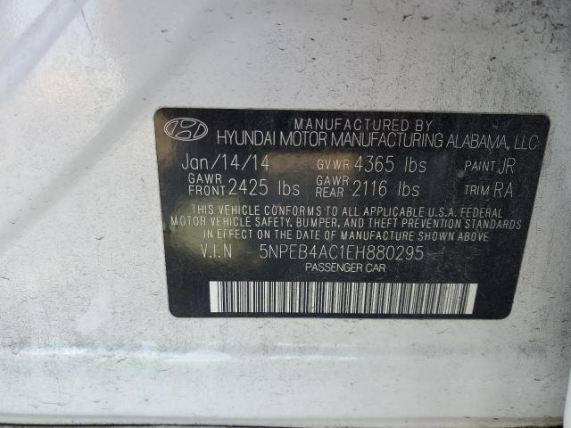 5NPEB4AC1EH880295 - 2014 HYUNDAI SONATA GLS WHITE photo 13