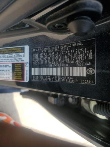 4T1BF1FK5GU603904 - 2016 TOYOTA CAMRY LE BLACK photo 12