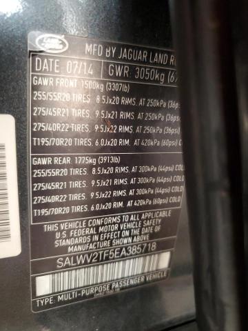 SALWV2TF5EA385718 - 2014 LAND ROVER RANGE ROVE AUTOBIOGRAPHY GRAY photo 13