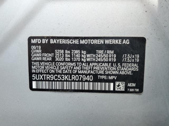 5UXTR9C53KLR07940 - 2019 BMW X3 XDRIVE30I SILVER photo 13