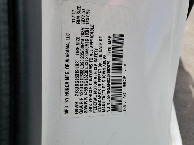 5FNRL6H8XJB062679 - 2018 HONDA ODYSSEY TOURING 白色 照片 14