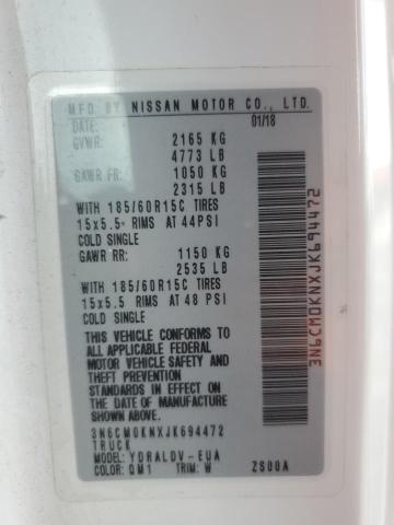 3N6CM0KNXJK694472 - 2018 NISSAN NV200 2.5S 白色 照片 12