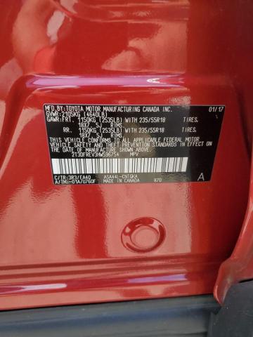 2T3DFREV3HW596754 - 2017 TOYOTA RAV4 LIMITED წითელი ფოტო 13