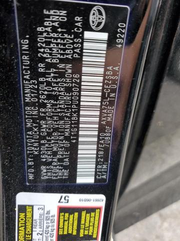 4T1G11BK1PU090726 - 2023 TOYOTA CAMRY SE NIGHT SHADE BLACK photo 12