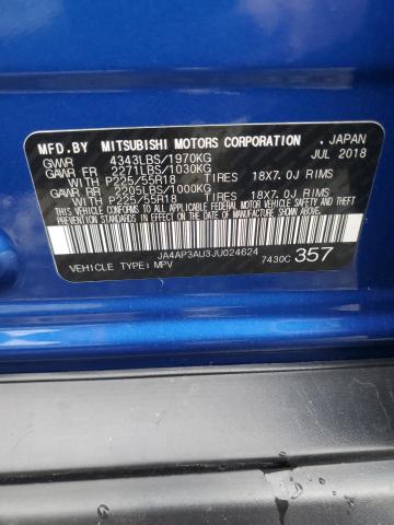 JA4AP3AU3JU024624 - 2018 MITSUBISHI OUTLANDER ES ლურჯი ფოტო 13