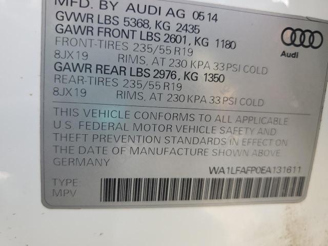 WA1LFAFP0EA131611 - 2014 AUDI Q5 PREMIUM PLUS WHITE photo 12