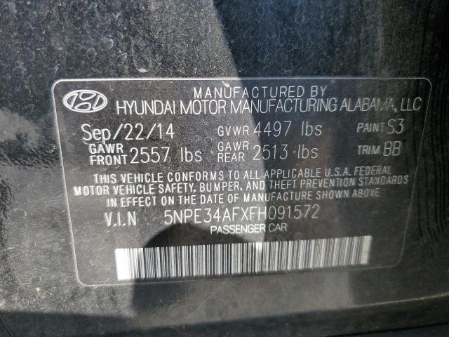 5NPE34AFXFH091572 - 2015 HYUNDAI SONATA SPORT 黑色 照片 12