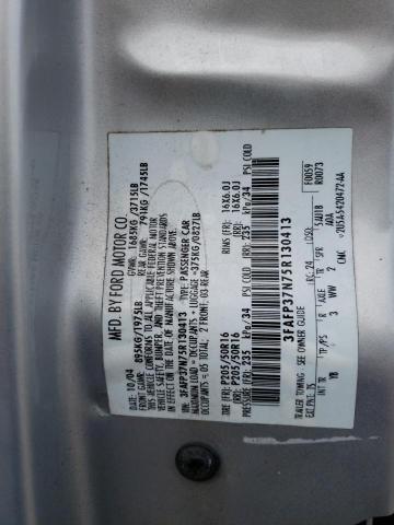 3FAFP37N75R130413 - 2005 FORD FOCUS ZX5 SILVER photo 12