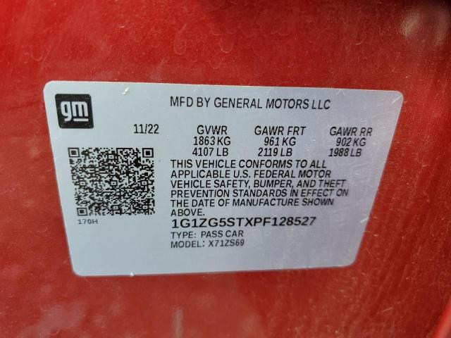 1G1ZG5STXPF128527 - 2023 CHEVROLET MALIBU RS 红色 照片 12