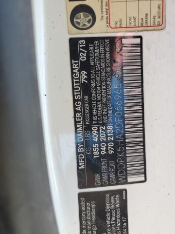 WDDPK5HA2DF066965 - 2013 MERCEDES-BENZ SLK 350 WHITE photo 12