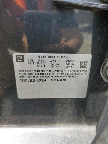1G11F5SL3FF334934 - 2015 CHEVROLET MALIBU LTZ გრაფიტი ფოტო 12