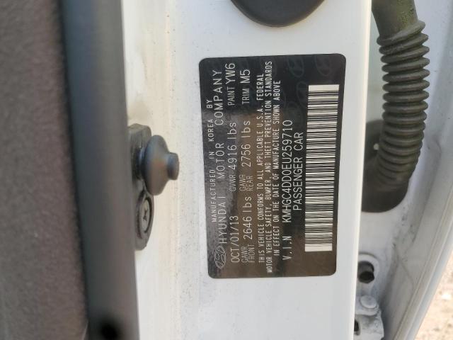 KMHGC4DD0EU259710 - 2014 HYUNDAI GENESIS 3.8L WHITE photo 12