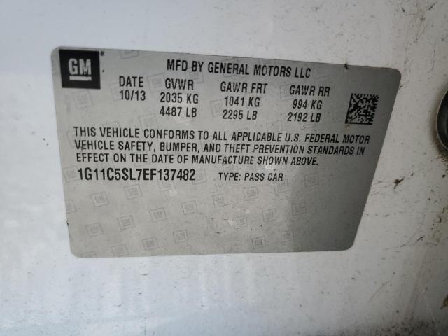 1G11C5SL7EF137482 - 2014 CHEVROLET MALIBU 1LT 白色 照片 12