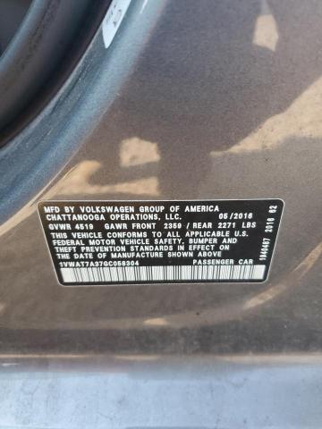 1VWAT7A37GC058304 - 2016 VOLKSWAGEN PASSAT S Grau Foto 12
