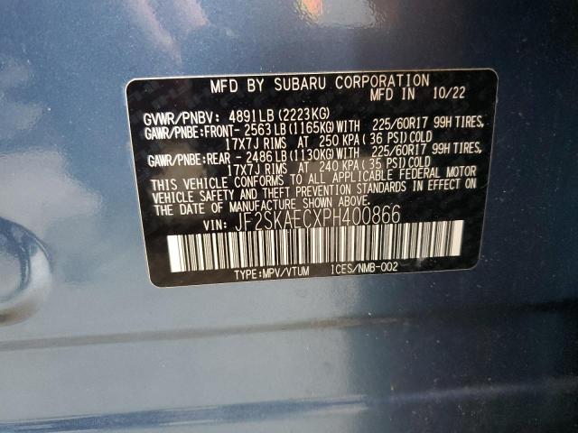 JF2SKAECXPH400866 - 2023 SUBARU FORESTER PREMIUM Azul foto 13