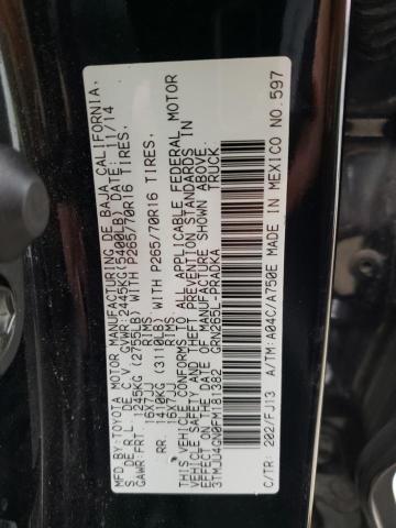 3TMJU4GN0FM181382 - 2015 TOYOTA TACOMA DOUBLE CAB PRERUNNER BLACK photo 13