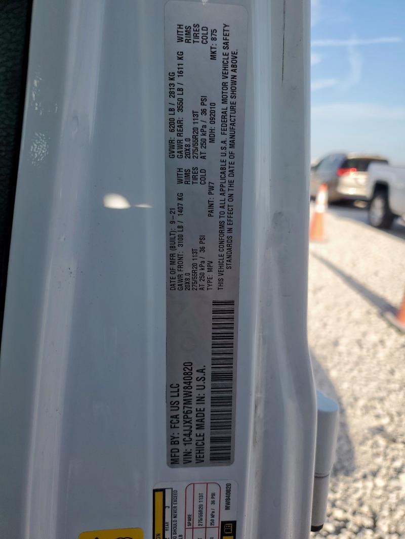 1C4JJXP67MW840820 - 2021 JEEP WRANGLER U SAHARA 4XE WHITE photo 13