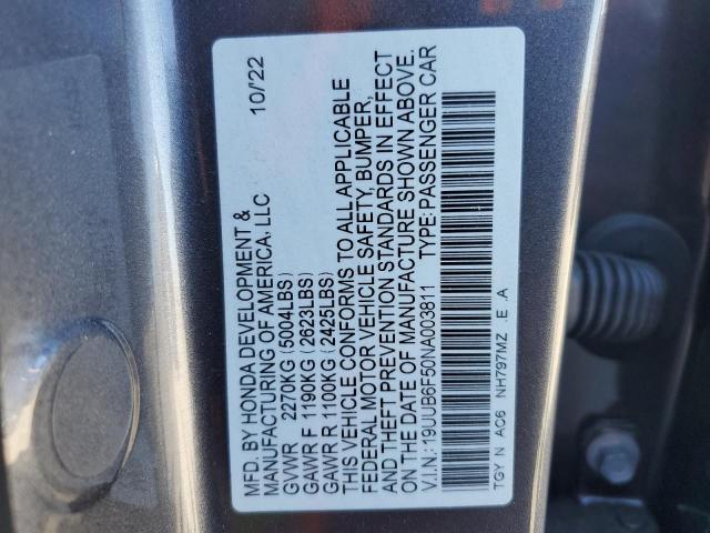 19UUB6F50NA003811 - 2022 ACURA TLX TECH A GRAY photo 13