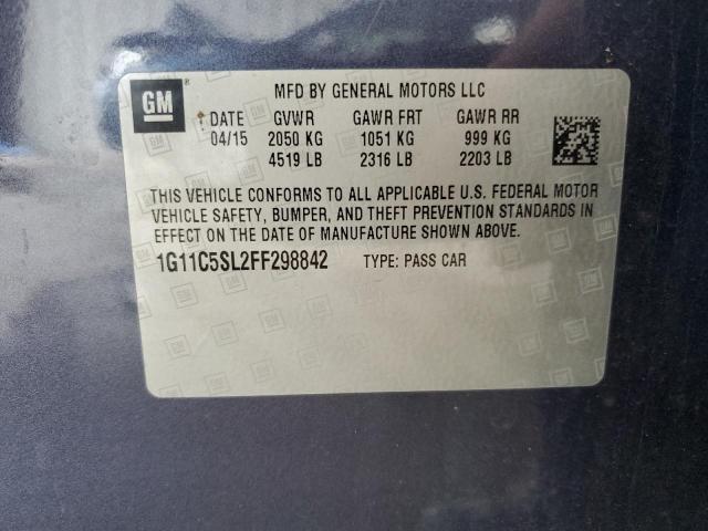 1G11C5SL2FF298842 - 2015 CHEVROLET MALIBU 1LT BLUE photo 13