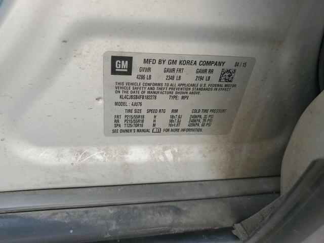 KL4CJBSB4FB182278 - 2015 BUICK ENCORE CONVENIENCE 银色 照片 12