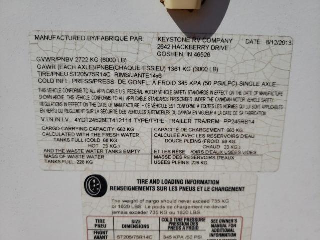 4YDT24528ET412114 - 2014 KEYSTONE PASSPORT 白色 照片 10