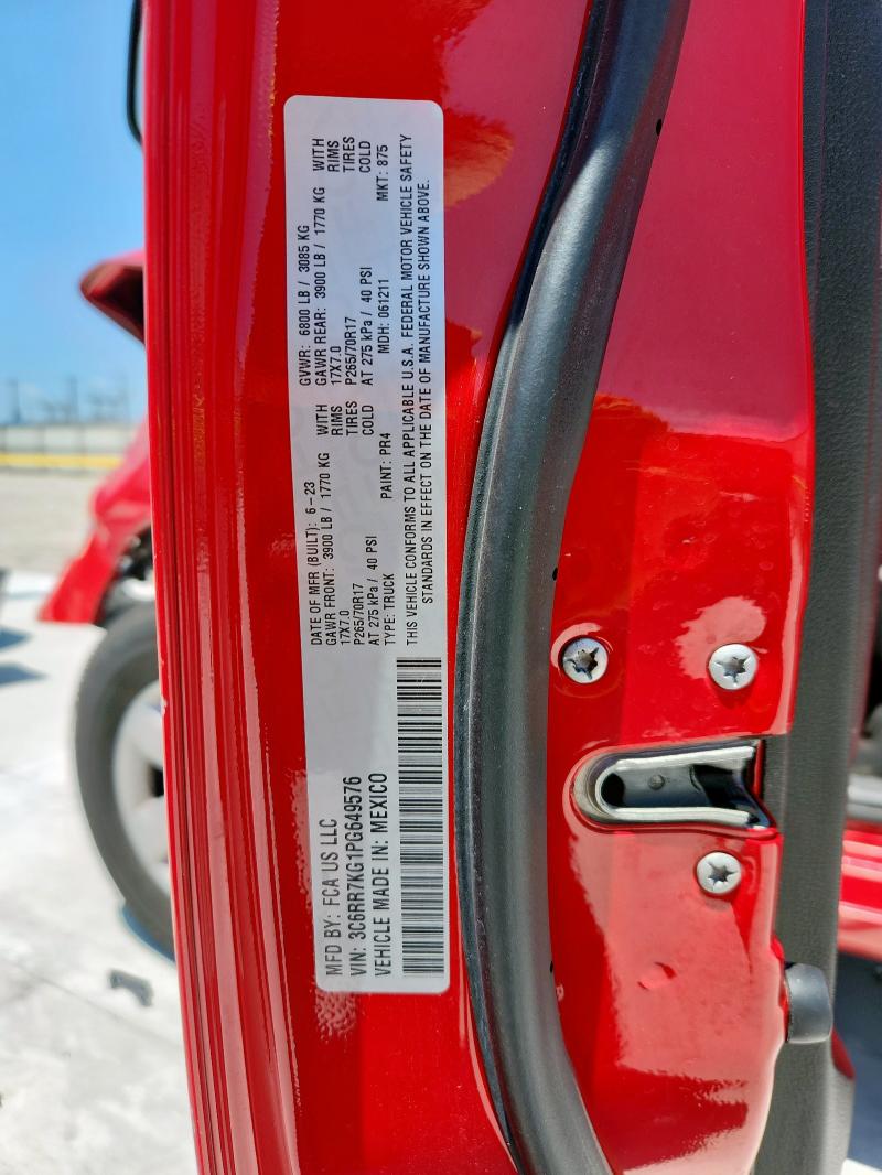 3C6RR7KG1PG649576 - 2023 RAM 1500 CLASSIC TRADESMAN Rot Foto 13