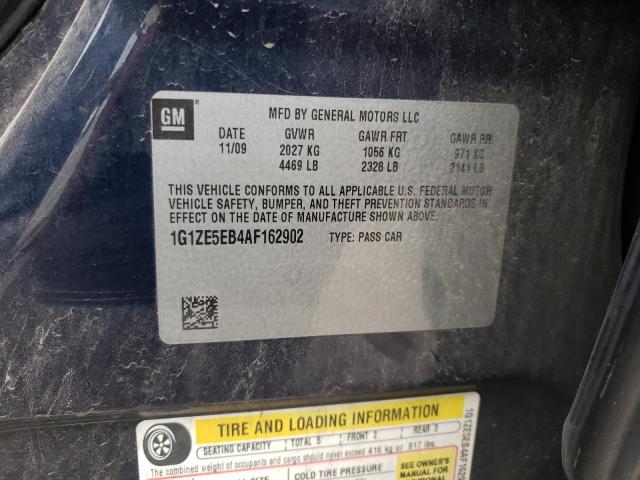 1G1ZE5EB4AF162902 - 2010 CHEVROLET MALIBU LTZ ლურჯი ფოტო 12