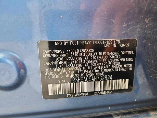 JF2SH6AC9AH732824 - 2010 SUBARU FORESTER 2.5X 蓝色 照片 13