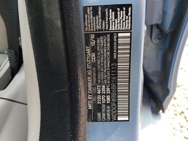 WDDGF8BB6BR161113 - 2011 MERCEDES-BENZ C 300 4MATIC BLUE photo 12