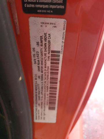 3VWBK31C75M415704 - 2005 VOLKSWAGEN NEW BEETLE GL 橙色 照片 12