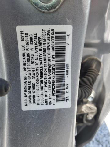 19XFC2F89KE025810 - 2019 HONDA CIVIC SPORT Gümüş foto 13