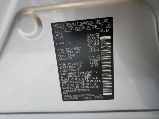 KNMAT2MT7JP596096 - 2018 NISSAN ROGUE S 银色 照片 12