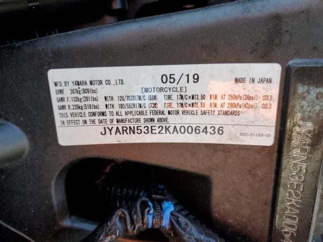 JYARN53E2KA006436 - 2019 YAMAHA MT09 BLUE photo 10