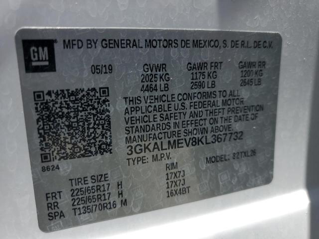 3GKALMEV8KL367732 - 2019 GMC TERRAIN SLE WHITE photo 14