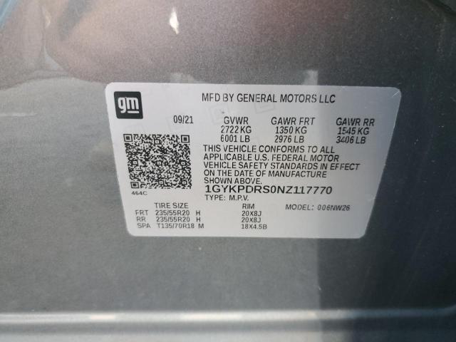 1GYKPDRS0NZ117770 - 2022 CADILLAC XT6 PREMIUM LUXURY GRAY photo 14