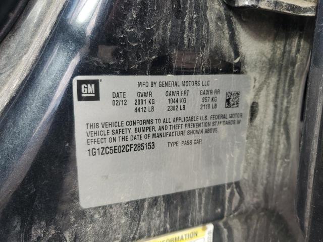 1G1ZC5E02CF285153 - 2012 CHEVROLET MALIBU 1LT 黑色 照片 12