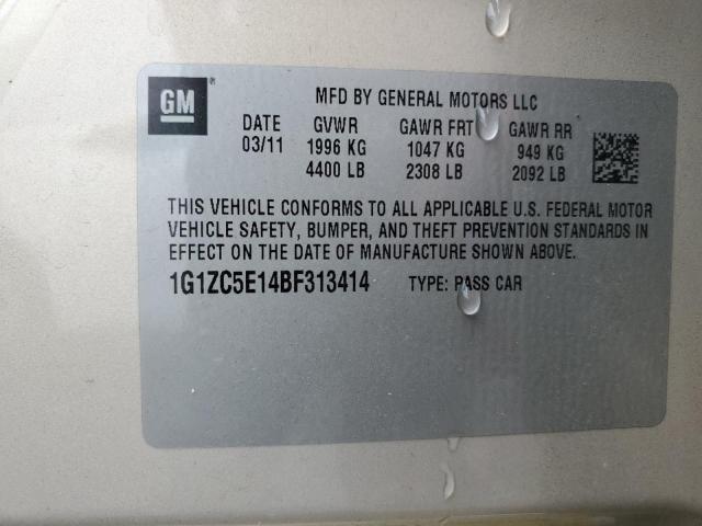 1G1ZC5E14BF313414 - 2011 CHEVROLET MALIBU 1LT BEIGE photo 12