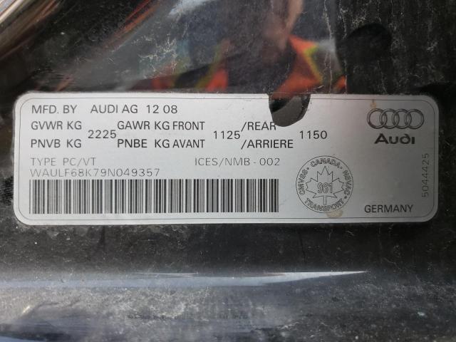 WAULF68K79N049357 - 2009 AUDI A4 2.0T QUATTRO BLACK photo 12