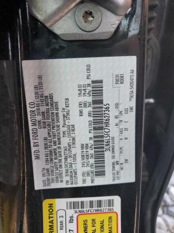 3LN6L5FC7HR627365 - 2017 LINCOLN MKZ RESERVE შავი ფოტო 12