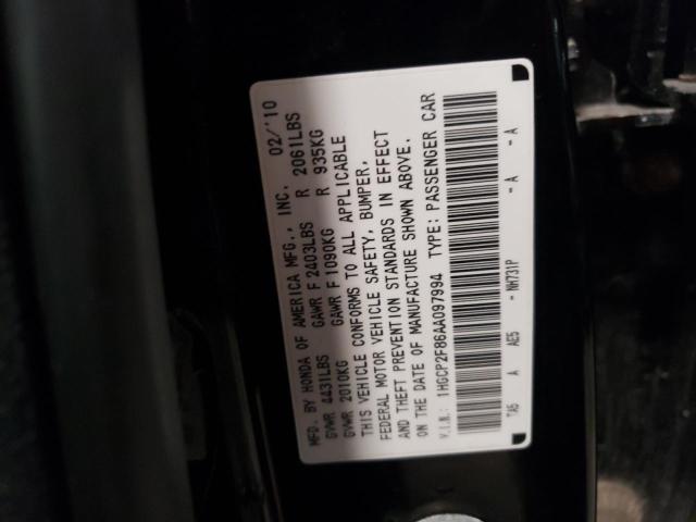 1HGCP2F86AA097994 - 2010 HONDA ACCORD EXL BLACK photo 12