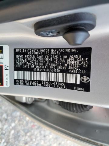 4T1BK1FK6DU534020 - 2013 TOYOTA CAMRY SE SILVER photo 13